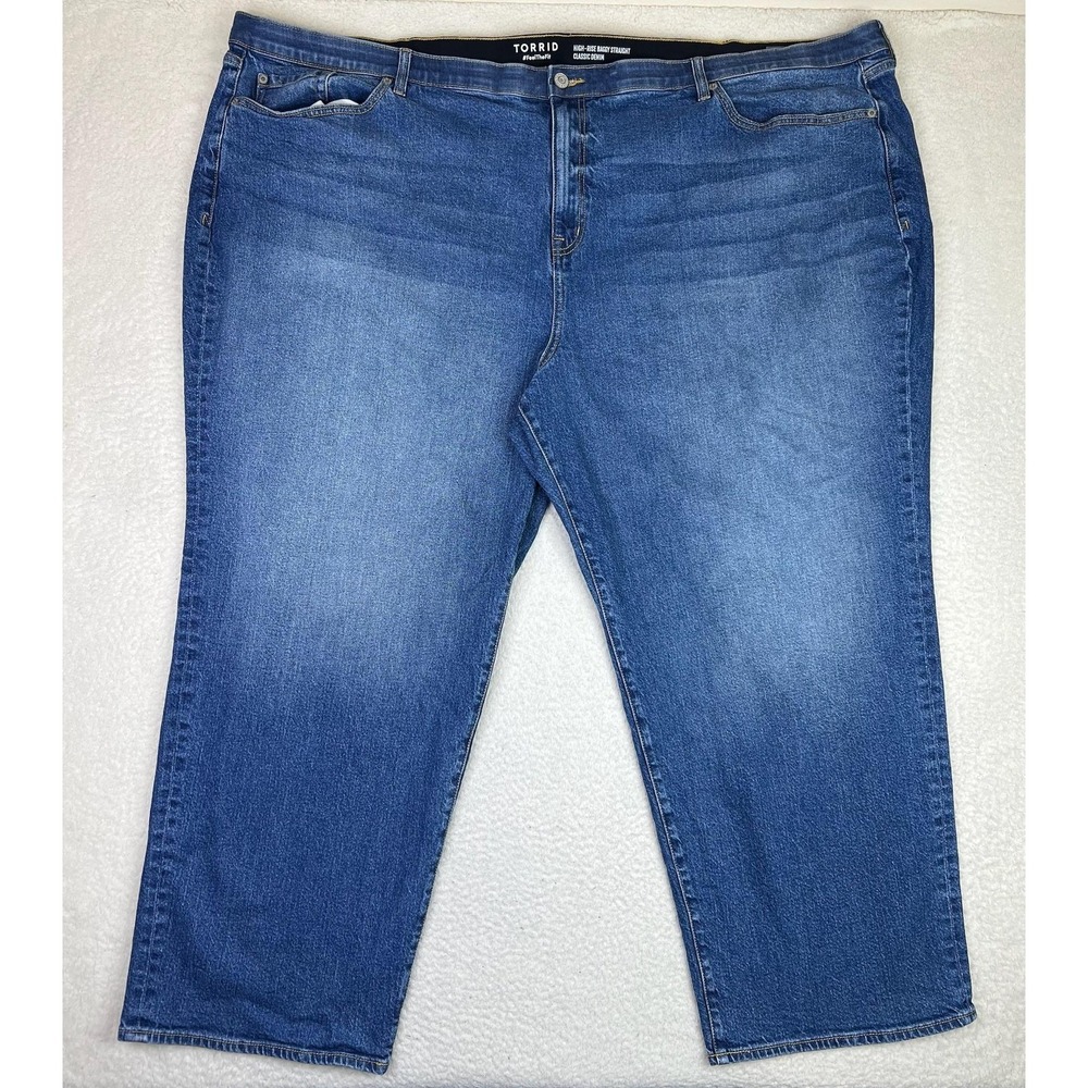 Torrid High Rise Baggy‎ Straight Jeans Womens 30R Blue Medium Wash 43875729
